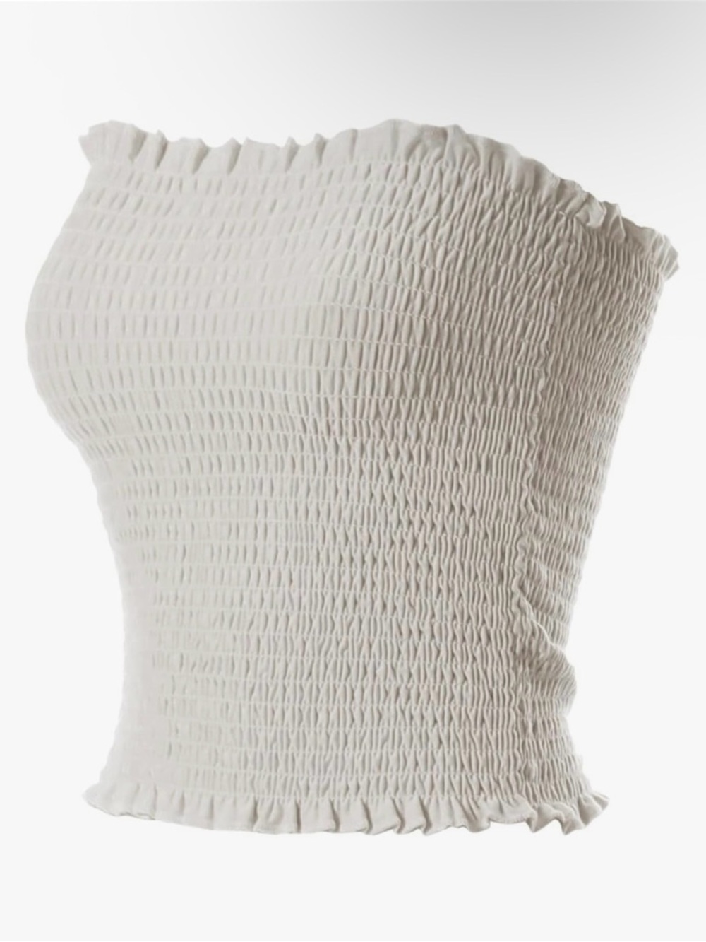 Amazon Women’s Smocked Ruched Strapless Stretchy Tube Top In Bone White Size XL